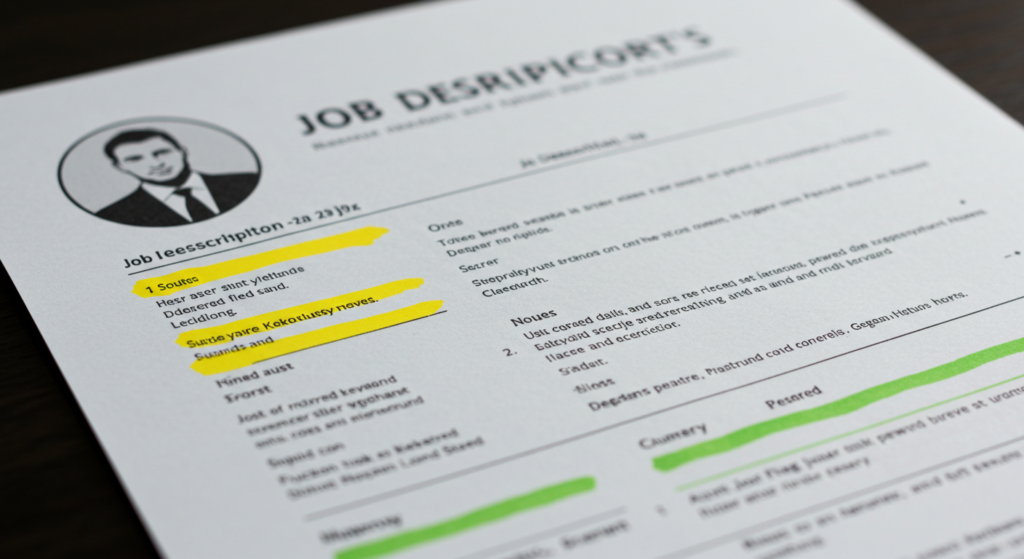 Resume keywords matching job description requirements for ATS optimization